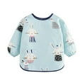 thumbnail image 1 of snilers Long Sleeved Bibs for Baby Girl Reversible Waterproof Bib with Sleeves Fall Winter Clothing Stain Resistance Smock Pullover Tops Size 90, 1 of 4