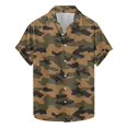 thumbnail image 1 of snilers Men Hawaiian Shirt Casual Button Down Short Sleeve Blouses Stretch Camo Printed Summer Tops, 1 of 5