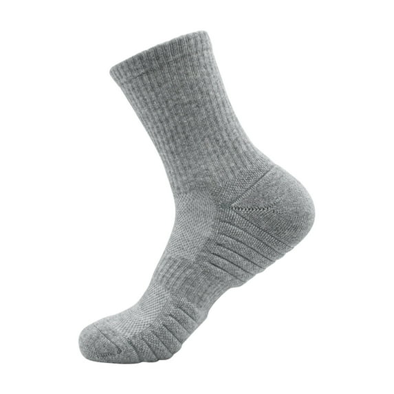 snilers Men's Training Athletic Socks Solid Color Cotton Cushioned Crew Socks Wicking Breathable Running Sports Travel Socks