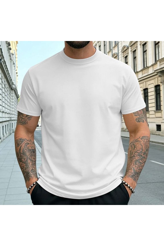 Mens Active Quick Dry Crew Neck T-Shirt Athletic Running Gym Workout Shirts Summer Short Sleeve Basic Tee Tops S-3XL