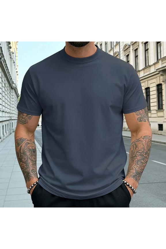 Mens Active Quick Dry Crew Neck T-Shirt Athletic Running Gym Workout Shirts Summer Short Sleeve Basic Tee Tops S-3XL
