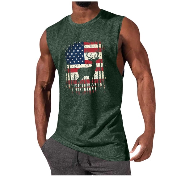 snilers Mens American Flag Graphic Tank Top 4th of July Independence Day Tops Patriotic T Shirt Summer Sleeveless Muscle Shirts L