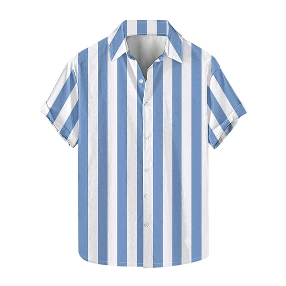 snilers Mens Bowling Shirt Stripes Short Sleeve Button Up Stretchy Hawaiian Shirts Lapel Summer Beach Casual Tops Multicolour