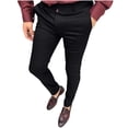 thumbnail image 1 of snilers Mens Dress Pants Elastic Waist Straight Leg Classic Fit Flat Front Golf Pants Solid Color Wrinkle Free Formal Business Work Pants, 1 of 3