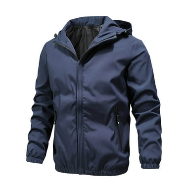 snilers Mens Jacket Hooded Zip Up Soft Shell Jacket Windproof Hiking Casual Jacket Coat Relaxed Fit Classic Solid Color Jacket with Pockets