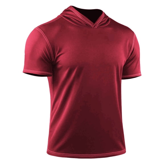 snilers Mens Muscle T Shirts Hooded Short Sleeve Athletic Muscle Tops Summer Running Solid Color Pullover Quick Dry Tees