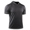 thumbnail image 1 of snilers Mens Muscle T Shirts Hooded Short Sleeve Athletic Muscle Tops Summer Running Solid Color Pullover Quick Dry Tees, 1 of 4
