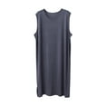 thumbnail image 1 of snilers Mens Nightshirt Round Neck Sleeveless Nightgown Loose Pajamas Sleepwear Casual Solid Loungewear, 1 of 3