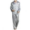 thumbnail image 1 of snilers Mens Pajamas Set Silk Satin Loungewear Set Button Down Shirt and Long Pants 2 Piece Sets Polka Dots Lounge Sets, 1 of 4