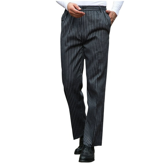 snilers Mens Pants Formal Striped Straight Leg Dress Pants Business Dressy Casual Plus Size Work Trousers with Pockets