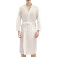 thumbnail image 1 of snilers Mens Robe Waffle Kimono Bathrobe Long Sleeve Sleepwear Nightgown Lightweight Spa Loungewear with Pockets, 1 of 4