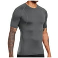 thumbnail image 1 of snilers Mens Shirt Short Sleeve Stretch Gym Top Workout Muscle T-Shirt Athletic Base Layer Sport Undershirt, 1 of 6