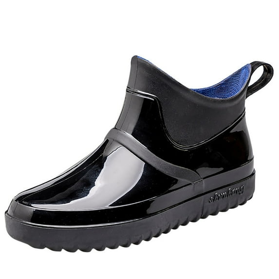 snilers Mens Short Rain Boots Slip On Rubber with PVC Unique Design Work Waterproof Boots Comfort Non Slip Footwear 2024