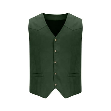 snilers Mens Suede Suit Vests Single Breasted V Neck Winter Waistcoats Solid Color Vintage Cowboy Vest Warm Casual Business Outerwear