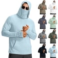 thumbnail image 1 of snilers Mens Sun Protection Hoodie Shirt UPF 50+ Long Sleeve UV SPF T-Shirts with Mask Pocket Rash Guard Fishing Lightweight XXL, 1 of 7