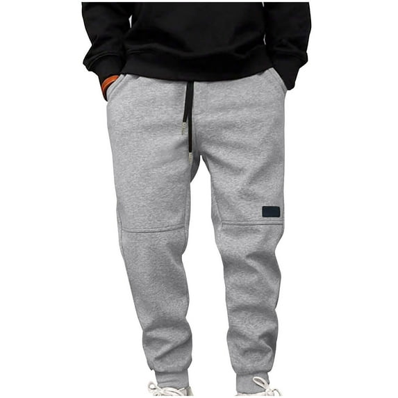 snilers Mens Sweatpants Elastic Waist Drawstring Fleece Tapered Athletic Pant Workout Joggers Hiking Pants Trendy Solid Color Trousers with Pockets