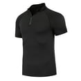 thumbnail image 1 of snilers Mens Workout Shirts Quick Dry Performance Quarter Zip Pullover Mock Neck Short Sleeve Athletic Running Gym T-Shirts S-3XL, 1 of 7