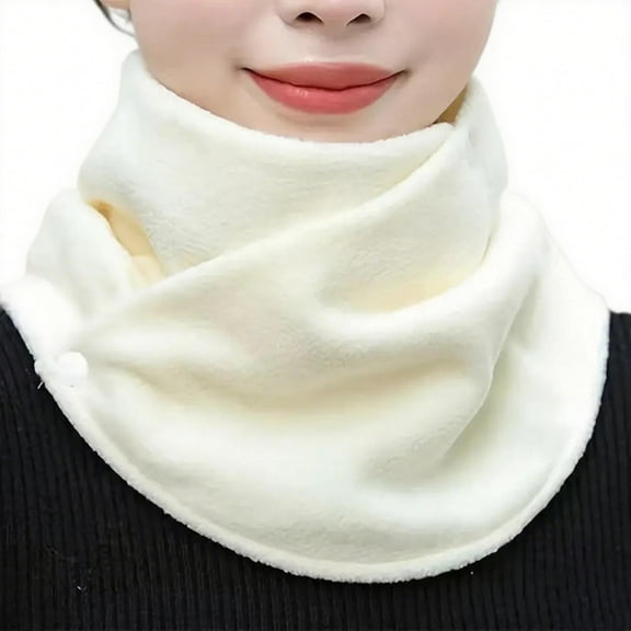 snilers Neck Gaiter Woman Fall Winter Thickened Warm Fleece Neck Warmer Trendy Double Buttons Windproof Neck Scarf for Skiing Cycling Riding