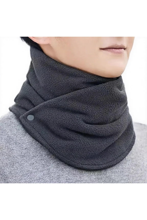 Neck Gaiter Woman Fall Winter Thickened Warm Fleece Neck Warmer Trendy Double Buttons Windproof Neck Scarf for Skiing Cycling Riding