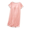 thumbnail image 1 of snilers Nightgowns for Women Built in Bra Short Sleeve Sleepshirts Crew Neck Sleepwear Sleep Dress Soft Summer Pajamas Nightshirt, 1 of 9