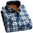 thumbnail image 1 of snilers Plaid Shirt Men Warm Winter Fleece Lined Button Down Shirts Dressy Casual Workwear Long Sleeve Plus Size Tops with Pockets, 1 of 6