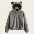 thumbnail image 1 of snilers Plus Size Hoodies for Women Long Sleeve Pullover Bear Ear Cute Hooded Sweatshirts Soft Winter Warm Casual Outwear S-5XL, 1 of 4