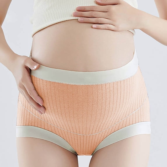 snilers Plus Size Maternity Shapewear Ribbed Knit High Waist Pregnancy Underwear Soft Seamless Over Bump Belly Support Panties M-5XL