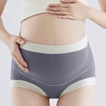 thumbnail image 1 of snilers Plus Size Maternity Shapewear Ribbed Knit High Waist Pregnancy Underwear Soft Seamless Over Bump Belly Support Panties M-5XL, 1 of 7