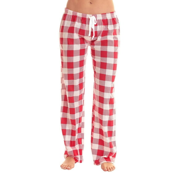 snilers Plus Size Pants for Women Drawstring High Waisted Straight Leg Sweatpants Casual Fashion Lightweight Plaid Pajama Trousers XXL
