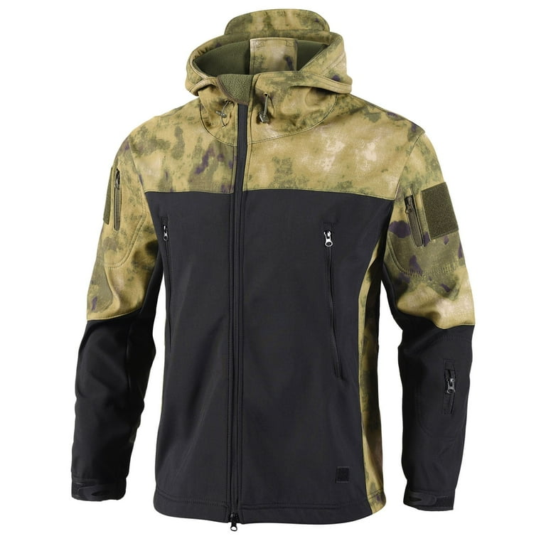 snilers Rain Jacket Men Lightweight Waterproof Rain Shell Jacket Raincoat Hooded Camo Printing Golf Cycling Windbreaker with Pockets Walmart