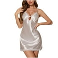 thumbnail image 1 of snilers Satin Nightgown for Women Sleeveless Sleep Dress V Neck Summer Nightgowns Summer Spaghetti Strap Sleep Dress, 1 of 7