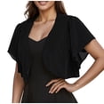 thumbnail image 1 of snilers Short Sleeve Cardigans for Women Ruffle Bolero Shrug Fashion Fall Outfits Open Front Kimonos Crop Tops, 1 of 6