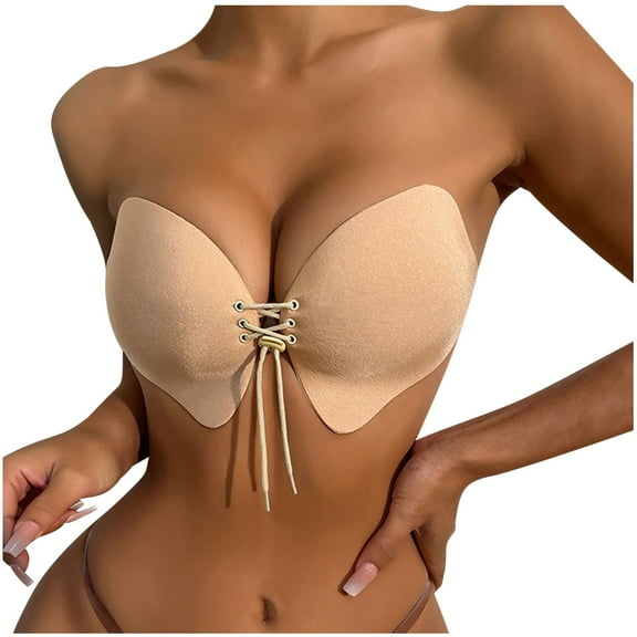 snilers Sticky Bra Backless Adhesive Strapless Invisible Push Up Bras Stick on Dresses Comfortable Reusable Nipple Cover