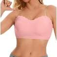 thumbnail image 1 of snilers Strapless Bras for Women No Underwire Lace Up Bra Non Slip Padded Wireless Bralettes with Clear Straps, 1 of 9