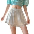 thumbnail image 1 of snilers Summer Shorts for Women Lace Ruffle High Waist Under Short Pants Breathable Safety Shorts Pajama Bottoms Trousers, 1 of 9