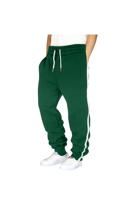 Sweatpants for Men Drawstring Elastic Waist Jogger Pants Fall Winter Warm Stretch Closed Bottom Sweatpants Trousers with Pockets