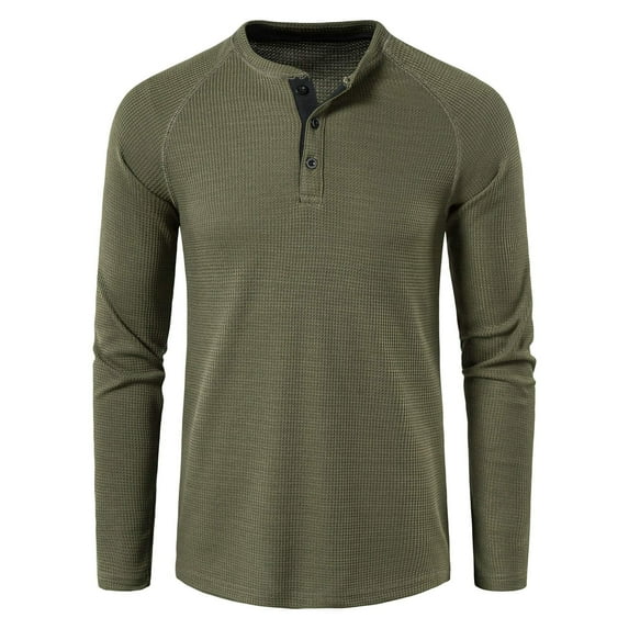 snilers Sweatshirts for Men Button Down Henley Pullover Solid Color Long Sleeve T-Shirt Slim Fit Fall Workout Casual Blouses