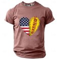 thumbnail image 1 of snilers T Shirts for Men Big and Tall Baseball Shirt Tees Funny Baseball Heart Graphic Printed Short Sleeve Casual Tops, 1 of 2