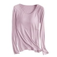 thumbnail image 1 of snilers T Shirts for Women Long Sleeve Baggy Nightgowns Loose Fit Loungewear with Chest Pad Comfy Sleepwear, 1 of 4
