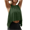 thumbnail image 1 of snilers Tank Tops for Women Stretchy Crew Neck Pullover Athletic Flowy Cropped Blouses Summer Gym Workout Going Out Shirts, 1 of 5