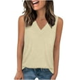 thumbnail image 1 of snilers Tank Tops for Women Stretchy V Neck Pullover Lightweight Going Out Sleeveless Shirts Lightweight Vacation Tunic Tops, 1 of 4