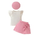 thumbnail image 1 of snilers Toddler Baby Girls Clothes Cute Skirt Set with Hat Ruffle Shirt and Skirt 2 Piece Summer Outfits Short Sets Size 6 Months-3 Years, 1 of 9
