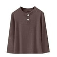 thumbnail image 1 of snilers Toddler Boys Long Sleeve Shirts Casual Loose Button Henley Shirt Soft Comfortable Crewneck Sweatshirt Tops Winter Clothing Size 4-5Years, 1 of 4
