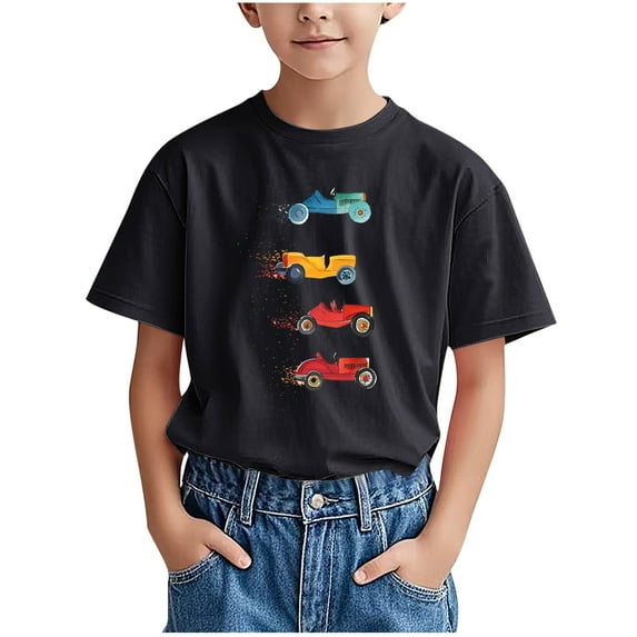 snilers Toddler Boys T Shirts Short Sleeve Crewneck Pullover Funny Cute Graphic Print Summer Casual Tees 3-15Y