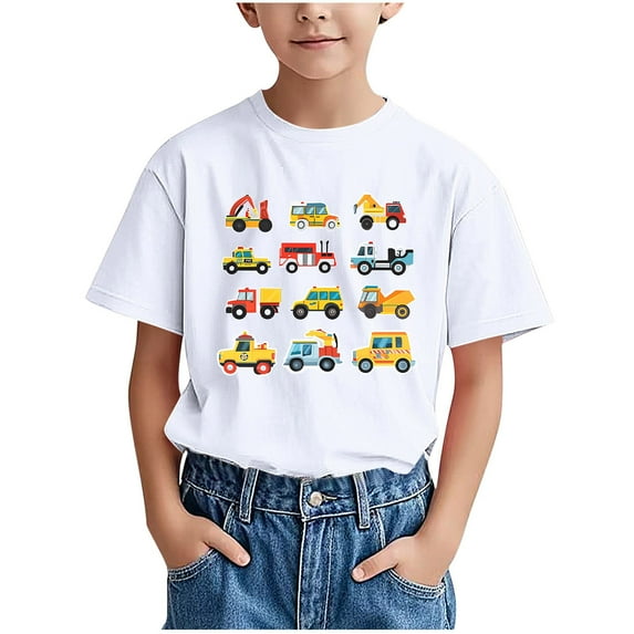 snilers Toddler Boys T Shirts Short Sleeve Crewneck Pullover Funny Cute Graphic Print Summer Casual Tees 3-15Y