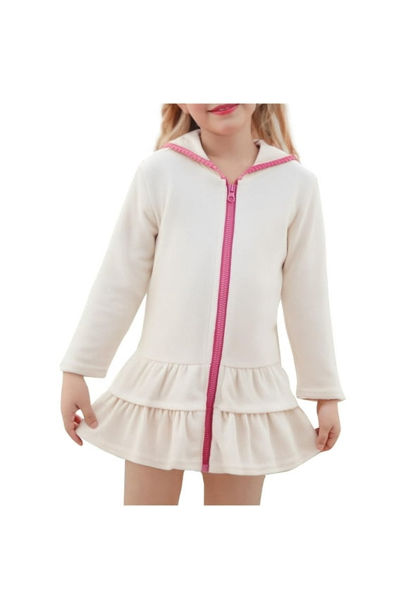 snilers Toddler Girl Long Sleeve Swimsuit Vacation Beach Dress Cute Swim Cover Ups Ruffle Bathing Suit Kids Swimwear Pool Clothes Size 2-10 Years