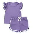 thumbnail image 1 of snilers Toddler Girls Clothes Athletic Short Sets Ruffle Ribbed Knit Tank Tops and Elastic Waist Shorts 2 Piece Set Summer Outfits Size 1-6 Years, 1 of 9