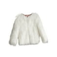 thumbnail image 1 of snilers Toddler Girls Jacket for Fashion Fluffy Faux Furs Winter Coat Long Sleeve Open Front Cardigan Lightweight Casual Outerwear Size 120, 1 of 2