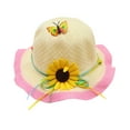 thumbnail image 1 of snilers Toddler Girls Sun Hat Wide Brim Bucket Hat Large Brim Flower Beach Hat Cute Vacation Summer Hat Size 3-7 Years, 1 of 3
