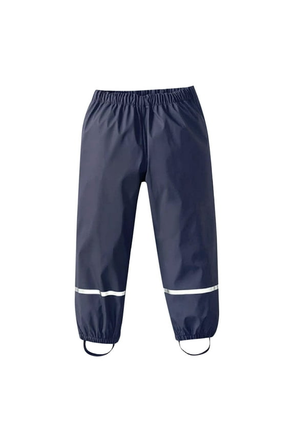 Toddler Kids Boy Girls Rain Pants Elastic Waist Tapered Windproof Trousers Waterproof Outdoor Active Athletic Pants 1-12Y